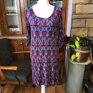 Market & Spruce size Large 3/4 sleeve multicolored dress